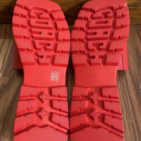 Coach Women Size 8.5B Bright Poppy Slip-On Square Toe Fiona Leather Sandal NWB - Picture 12 of 16